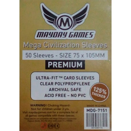Premium Mega Civilization Sleeves 75x105mm pack of 50