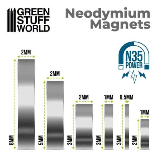 Imanes Neodimio 2x1mm - 50 unidades (N35) 2