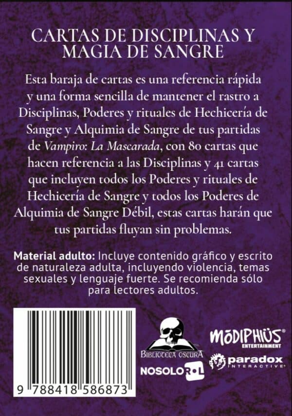Vampiro: La Mascarada 5.ª ed.: Cartas de Disciplinas y Magia de Sangre 2