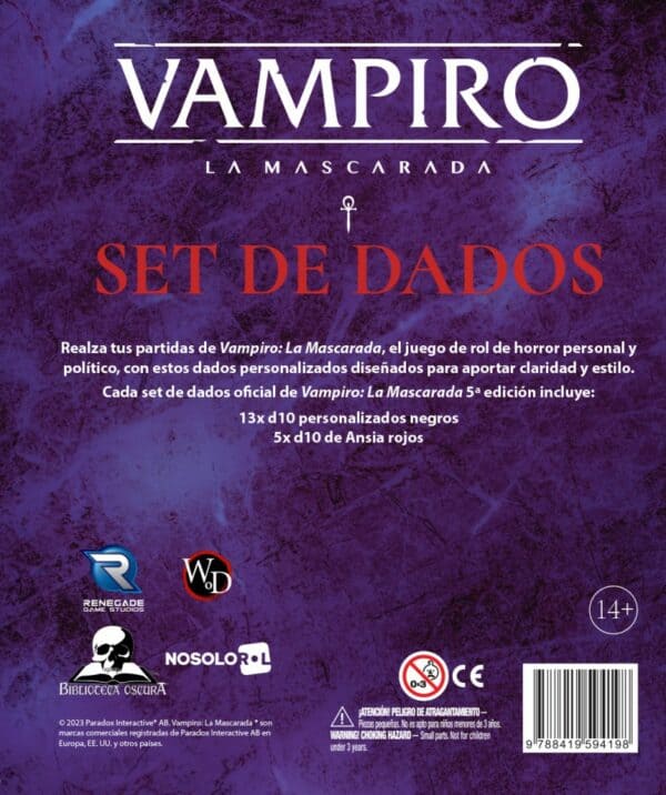Vampiro: La Mascarada 5.ª ed. Set de Dados 2