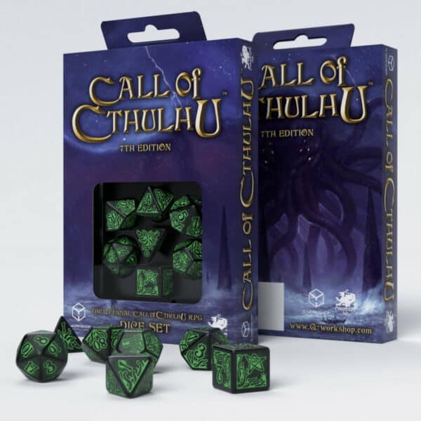 Call of Cthulhu 7th Edition Black & green Dice Set 1