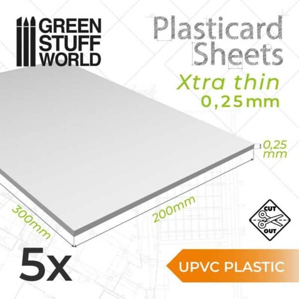 Plancha Plasticard 0'25 mm - COMBO x5 planchas