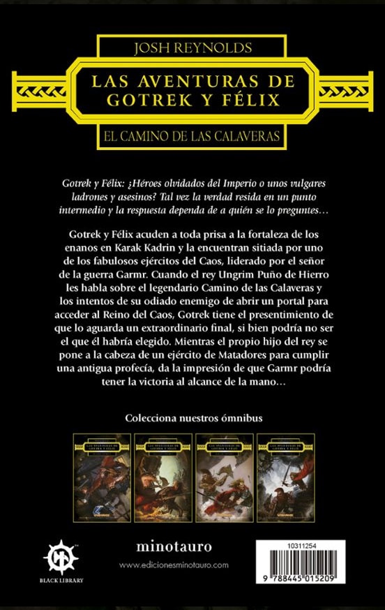 Las aventuras de Gotrek y Felix: El camino de las calaveras Trasera