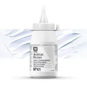 ACRILICO VALLEJO STUDIO COLOR Nº 41 - 500 ML. Blanco Titanio Anatase