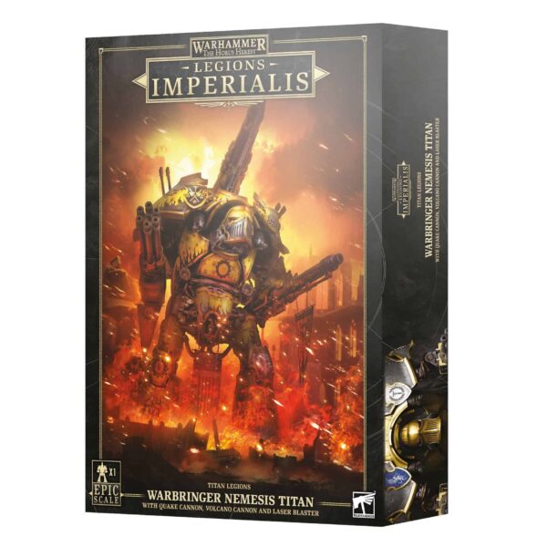LEGIONS IMPERIALIS: WARBRINGER NEMESIS TITAN CON QUAKE CANNON, VOLCANO CANNON, AND LASER BLASTER