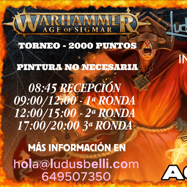 Entrada Torneo Age of Sigmar 1 de agosto