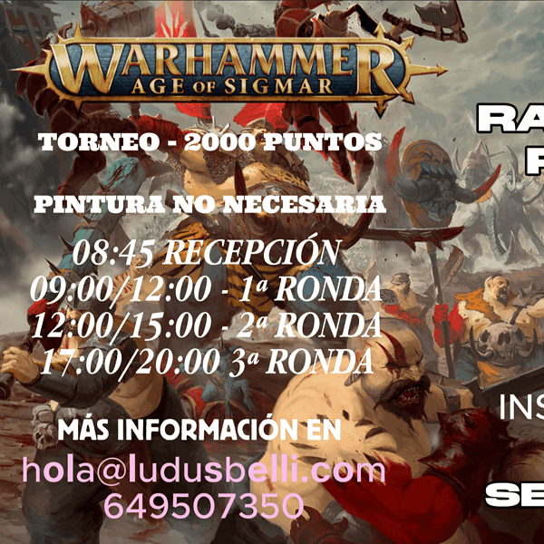 Entrada Torneo Age of Sigmar 5 de septiembre
