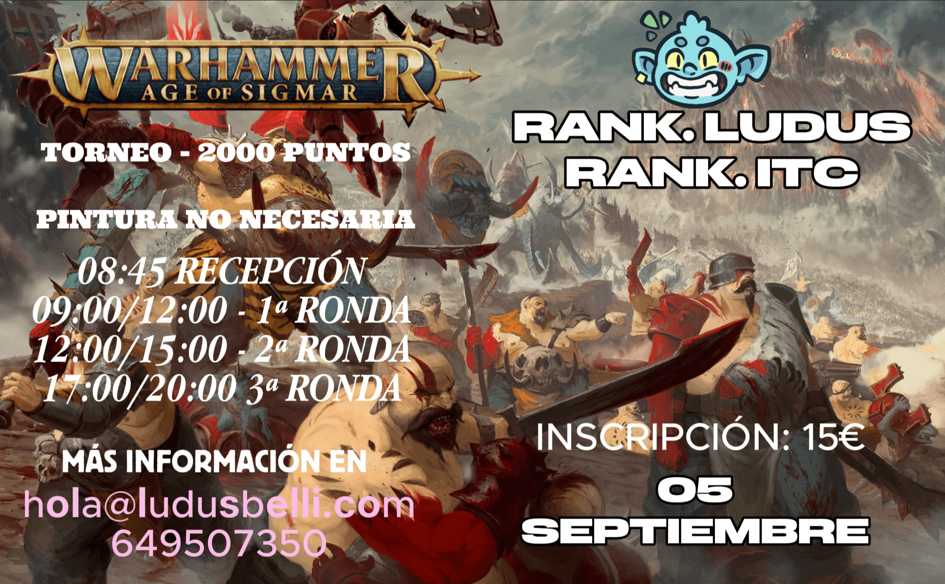 Entrada Torneo Age of Sigmar 5 de septiembre