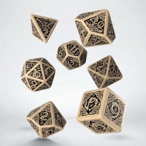 Celtic Beige & black Dice Set