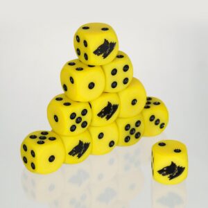 Dados amarillos para jugar Lobos Espaciales