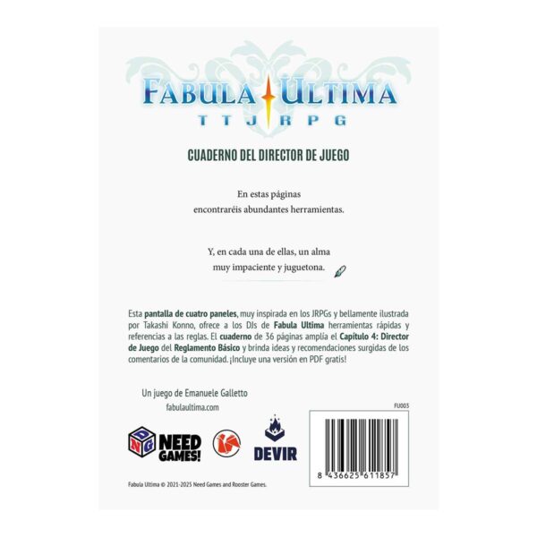 Fabula Ultima - Pantalla y Cuaderno del director de juego