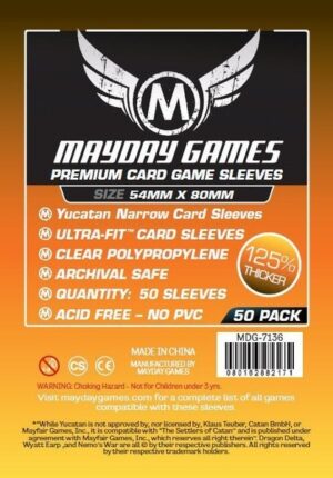 Premium Yucatan Narrow Card Game Sleeves 54 X 80 MM (50 pack)
