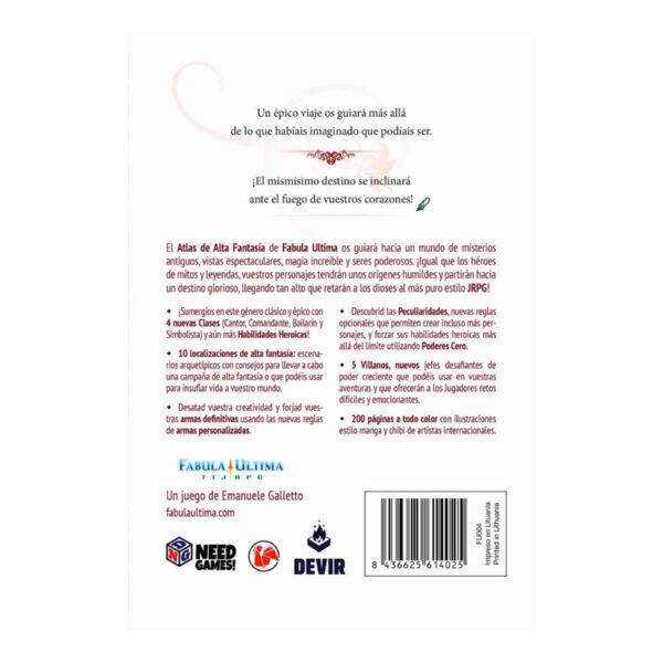8436625614025-1200-backflat Fabula Ultima - Atlas de Alta Fantasía
