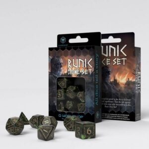QW DADOS SET RUNIC VERDE Y DORADO (7)