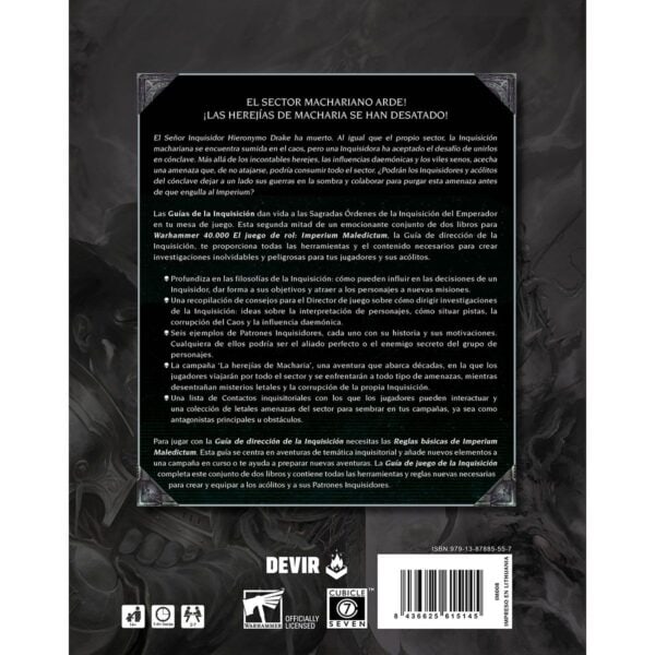 8436625615138-1200-backflat Warhammer 40,000 Imperium Maledictum - Guía de dirección de la Inquisición