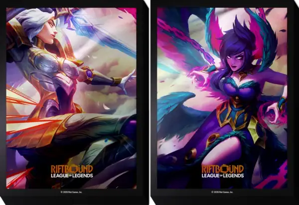 Riftbound Vendetta art sleeves Kayle & Morgana (100) Riftbound: Vendetta art sleeves Kayle & Morgana (100)