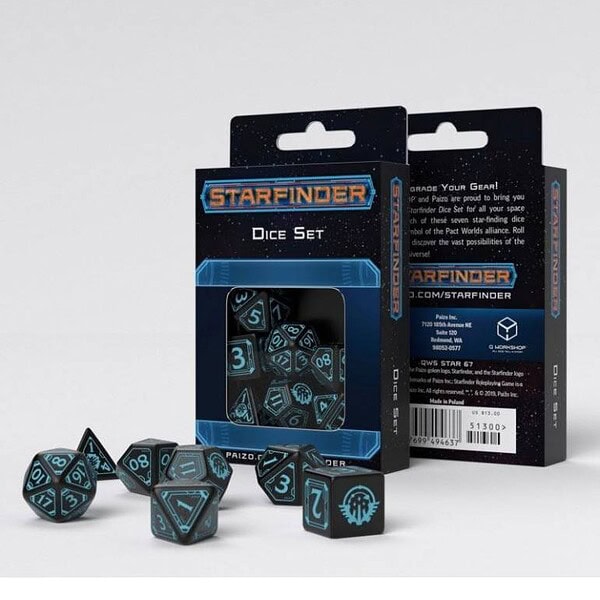 Set de Dados Starfinder: negro & azul (7)