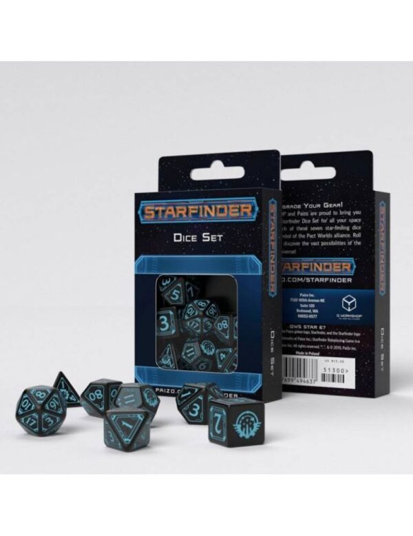 Set de Dados Starfinder: negro & azul (7)